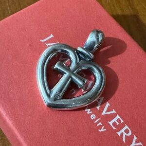 James Avery RETIRED Sterling  Heart Cross Pendant
